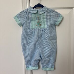 VTG Peter Rabbit Beatrix Potter gingham outfit 3M 3 month 0-3 Easter spring